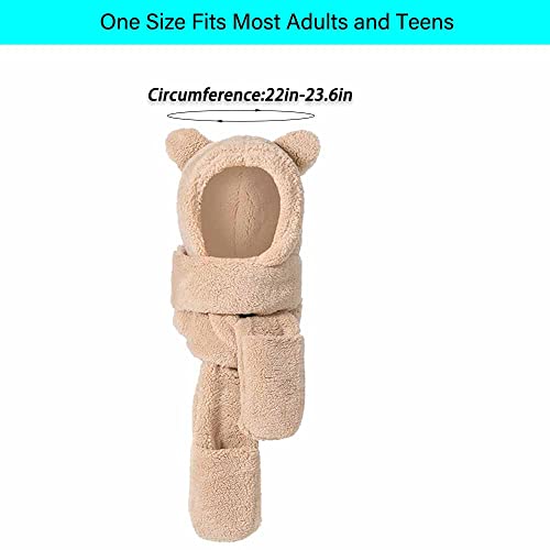 Kawaii Winter Plush Animal Hat & Scarf Set