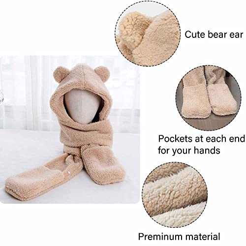 Kawaii Winter Plush Animal Hat & Scarf Set