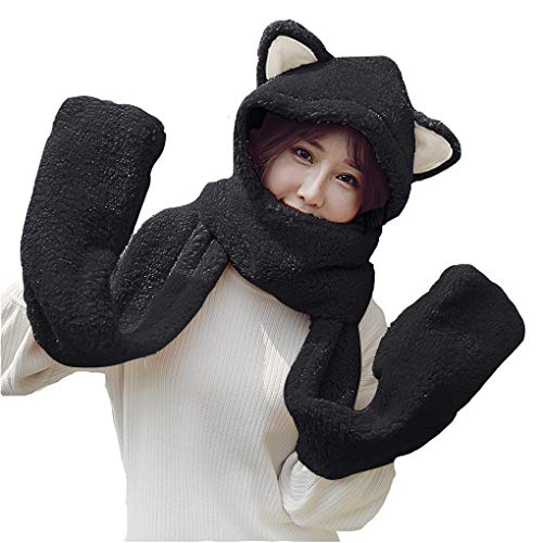 Kawaii Panda Plush Hat, Gloves, and Scarf Set