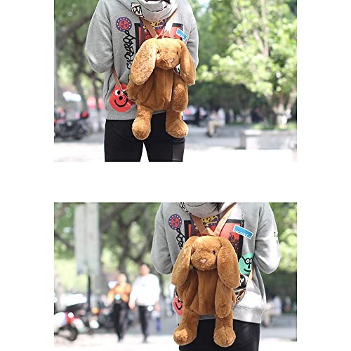 Kawaii Fuzzy Rabbit Plush Backpack for Girls