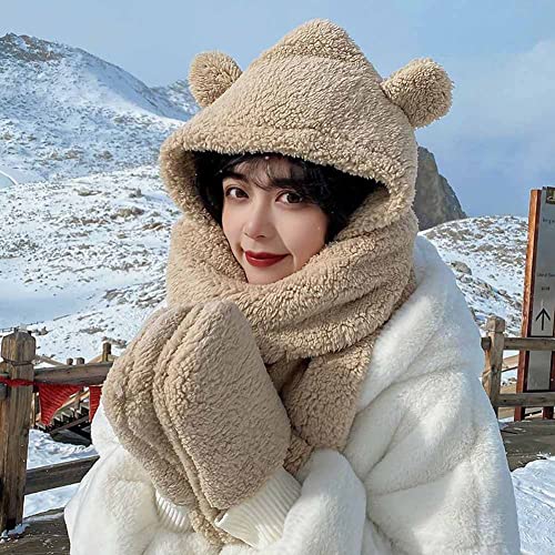 Kawaii Winter Plush Animal Hat & Scarf Set