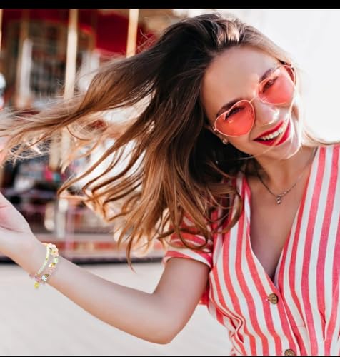 Kawaii Pink Cat Bracelet Set with Cartoon Pendant