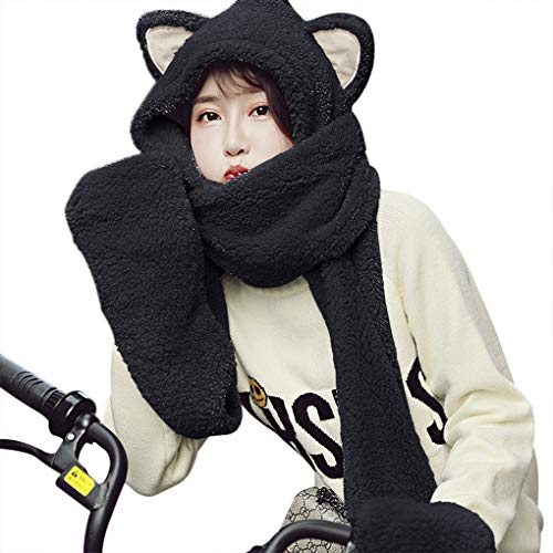 Kawaii Panda Plush Hat, Gloves, and Scarf Set