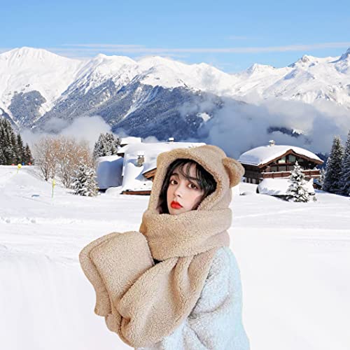 Kawaii Winter Plush Animal Hat & Scarf Set