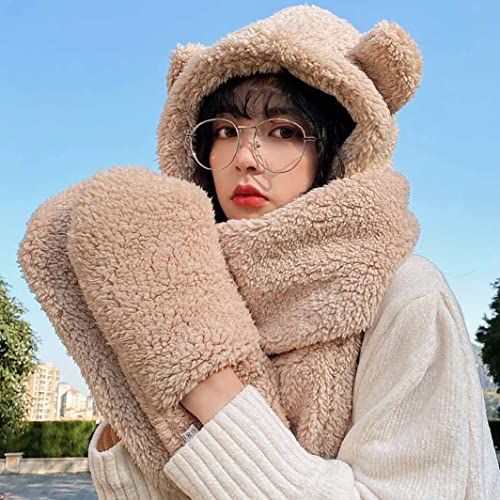 Kawaii Winter Plush Animal Hat & Scarf Set