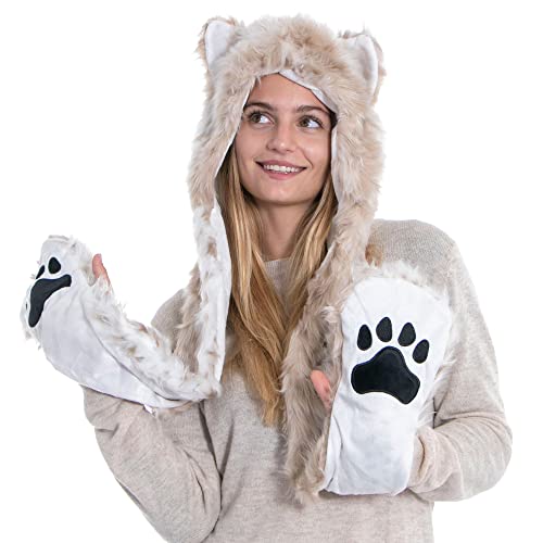 Leopard Kawaii Plush Animal Paw Hat & Gloves