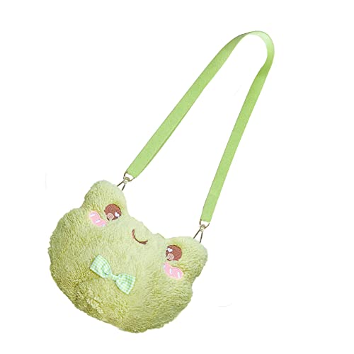 Kawaii Frog Plush Crossbody Bag for Kids