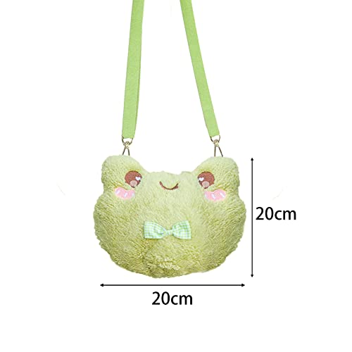 Kawaii Frog Plush Crossbody Bag for Kids