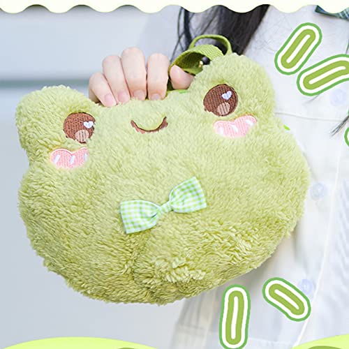 Kawaii Frog Plush Crossbody Bag for Kids