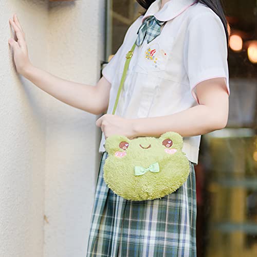 Kawaii Frog Plush Crossbody Bag for Kids