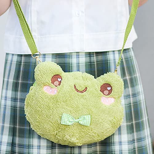 Kawaii Frog Plush Crossbody Bag for Kids