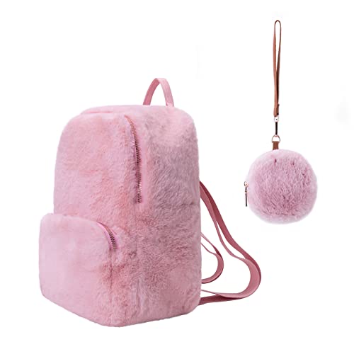 Kawaii Fluffy Mini Purse Backpack for Travel
