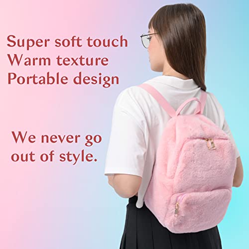 Kawaii Fluffy Mini Purse Backpack for Travel