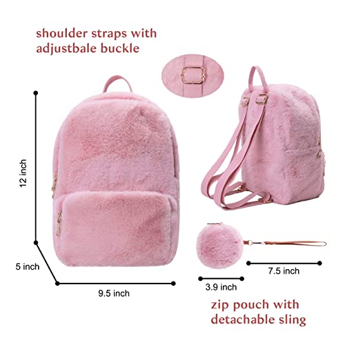 Kawaii Fluffy Mini Purse Backpack for Travel