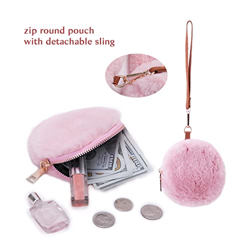 Kawaii Fluffy Mini Purse Backpack for Travel