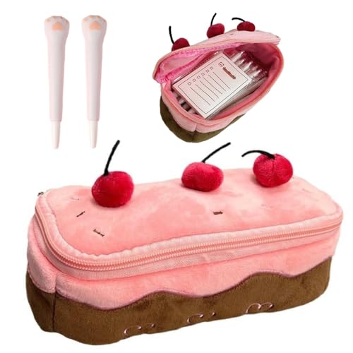 Kawaii Cherry Cake Plush Pencil Pouch Holder