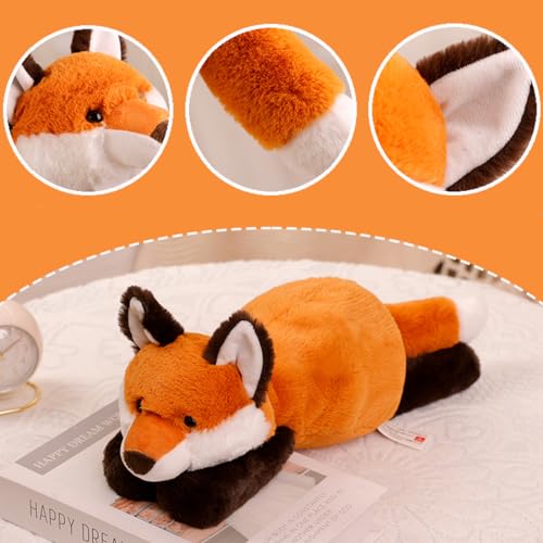 Kawaii Lifelike Orange Fox Plush Pillows for Kids