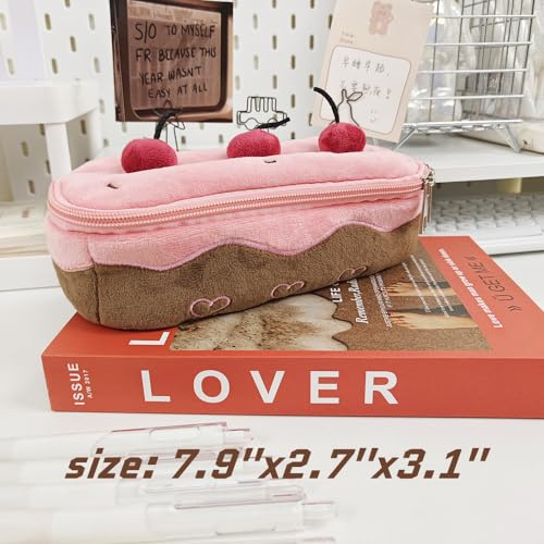 Kawaii Cherry Cake Plush Pencil Pouch Holder
