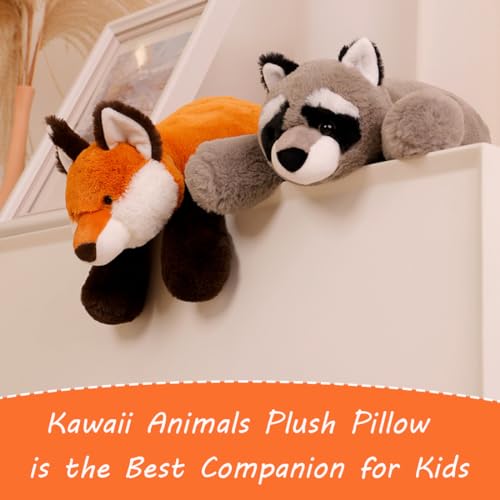 Kawaii Lifelike Orange Fox Plush Pillows for Kids