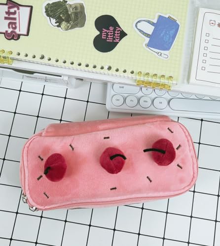 Kawaii Cherry Cake Plush Pencil Pouch Holder