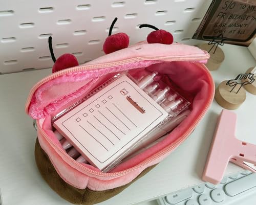 Kawaii Cherry Cake Plush Pencil Pouch Holder