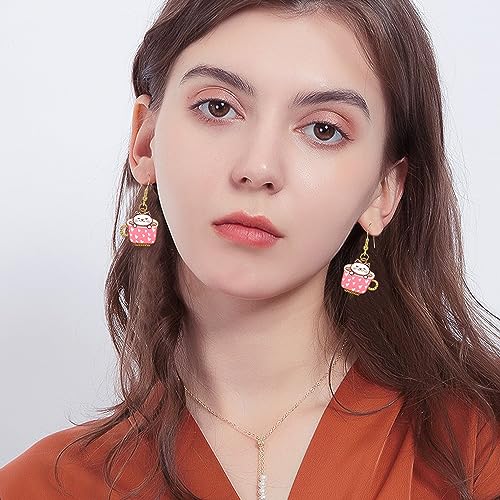 6 Pairs Kawaii Cat Dangle Earrings Set