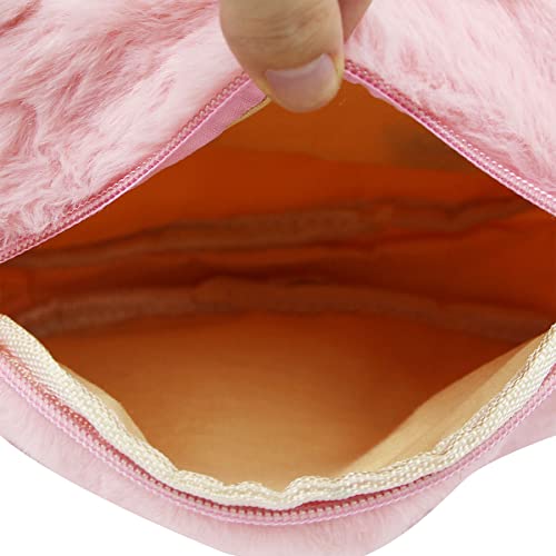 Kawaii Fluffy Cat Crossbody Purse - Pink