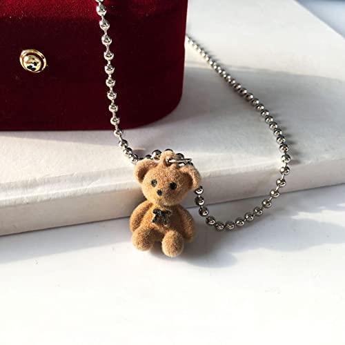 Kawaii Teddy Bear Pendant Necklace for Girls