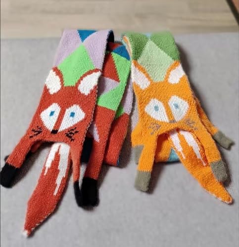 Kawaii Fox Plush Scarf - Cute Winter Accessory