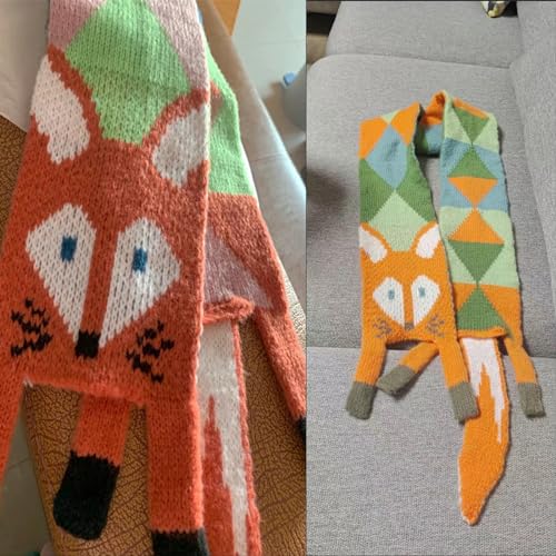 Kawaii Fox Plush Scarf - Cute Winter Accessory