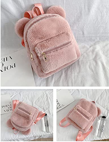 Mellshy Kawaii Fluffy Bear Ears Mini Backpack