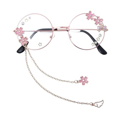 Kawaii Glasses with Chain and Sakura Case