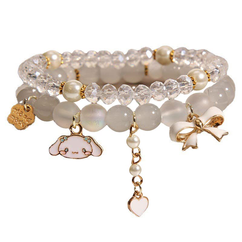 Kawaii Cartoon Crystal Bead Bracelet Set