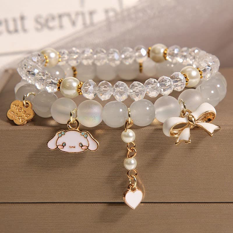Kawaii Cartoon Crystal Bead Bracelet Set