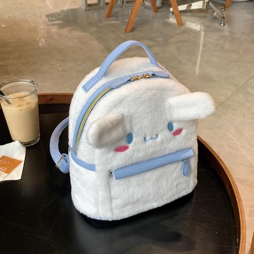 MEEUSKY Pearl-White Cute Plush Dog Backpack