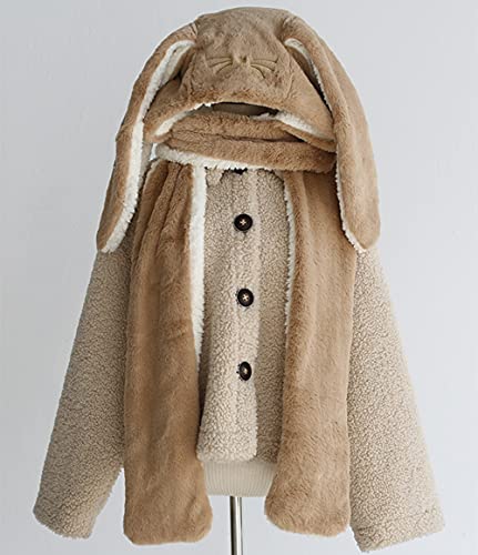 Kawaii Bunny Ears Hat Scarf Gloves Set