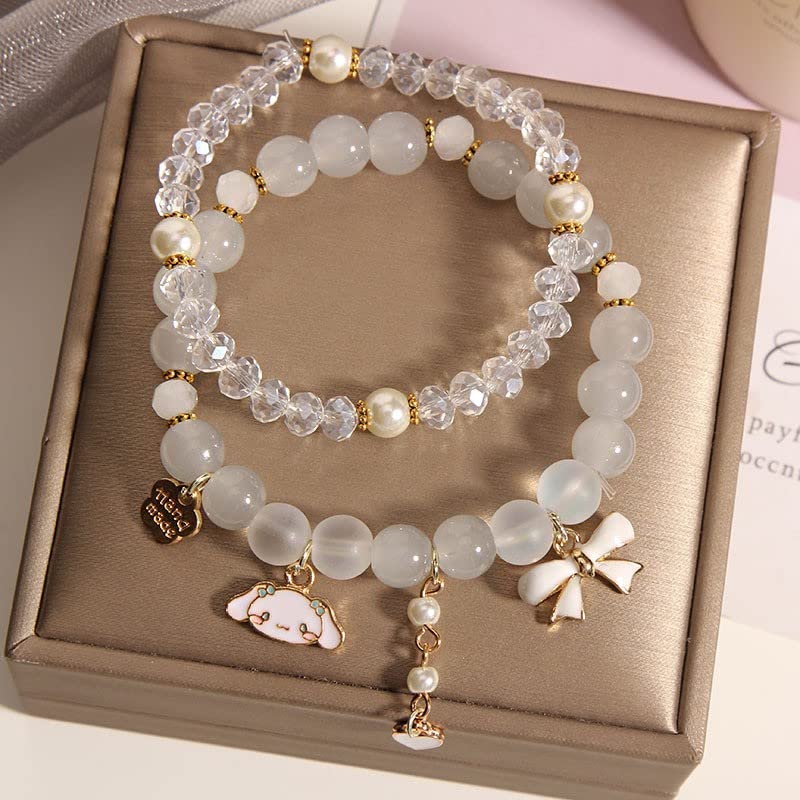 Kawaii Cartoon Crystal Bead Bracelet Set