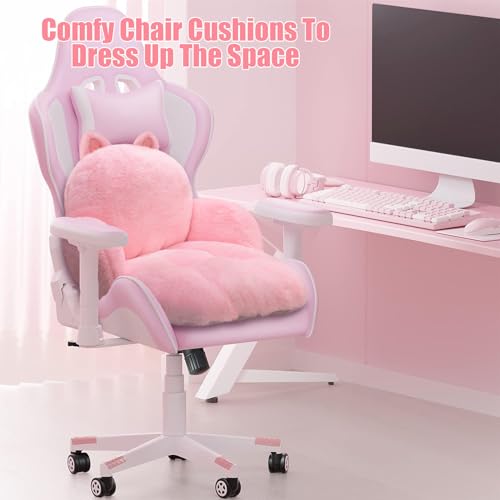 Kawaii Pink Kitty Gaming Chair Cushion Plush