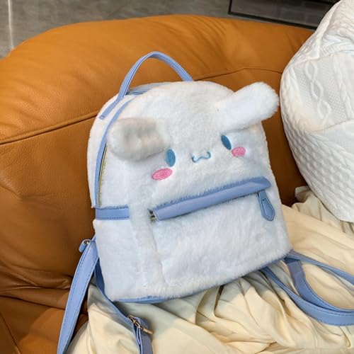 MEEUSKY Pearl-White Cute Plush Dog Backpack