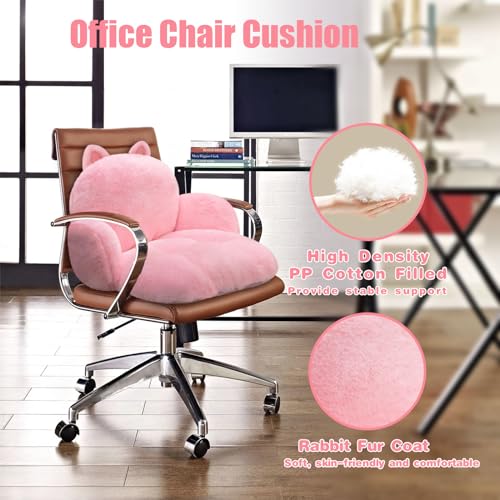 Kawaii Pink Kitty Gaming Chair Cushion Plush