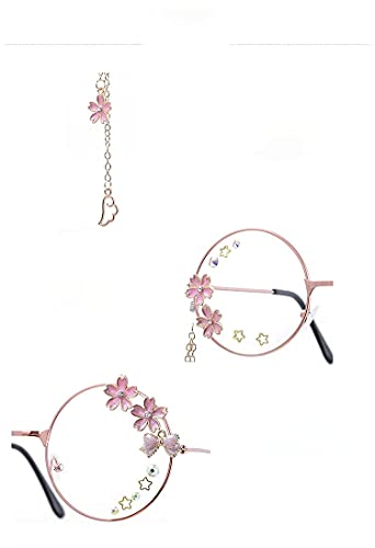 Kawaii Glasses with Chain and Sakura Case