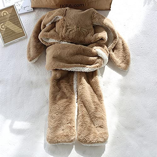 Kawaii Bunny Ears Hat Scarf Gloves Set