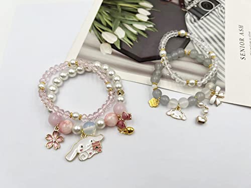 Kawaii Cartoon Crystal Bead Bracelet Set