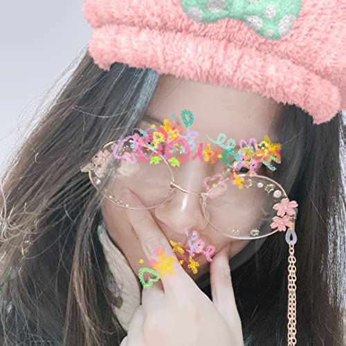 Kawaii Glasses with Chain and Sakura Case