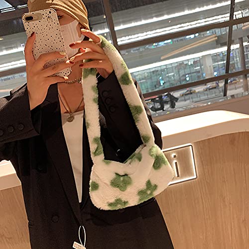 Kawaii Flower Plush Underarm Shoulder Bag