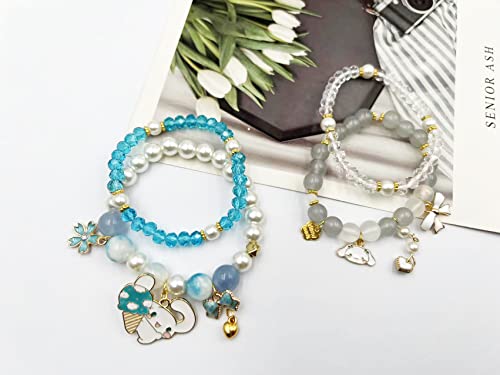 Kawaii Cartoon Crystal Bead Bracelet Set