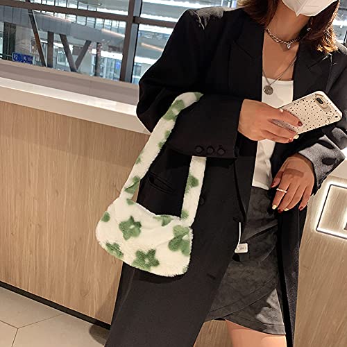 Kawaii Flower Plush Underarm Shoulder Bag