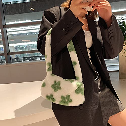 Kawaii Flower Plush Underarm Shoulder Bag