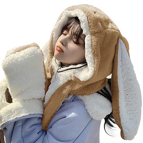 Kawaii Bunny Ears Hat Scarf Gloves Set