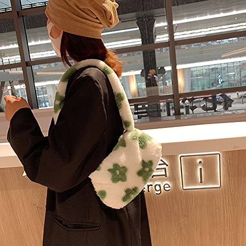 Kawaii Flower Plush Underarm Shoulder Bag